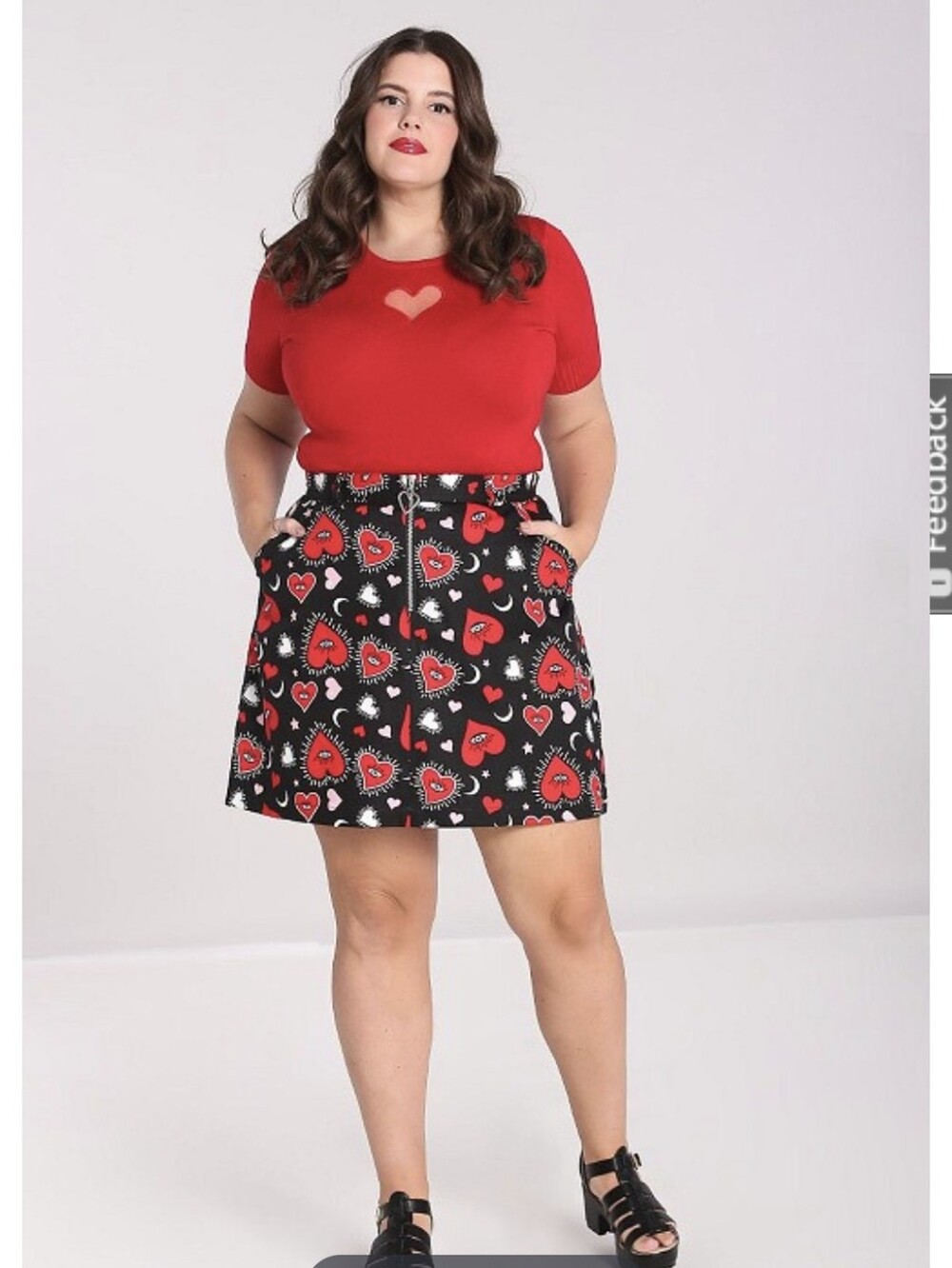 Hell Bunny Kate Heart Skirt new without tags size 3x UK sizing US size 18/20